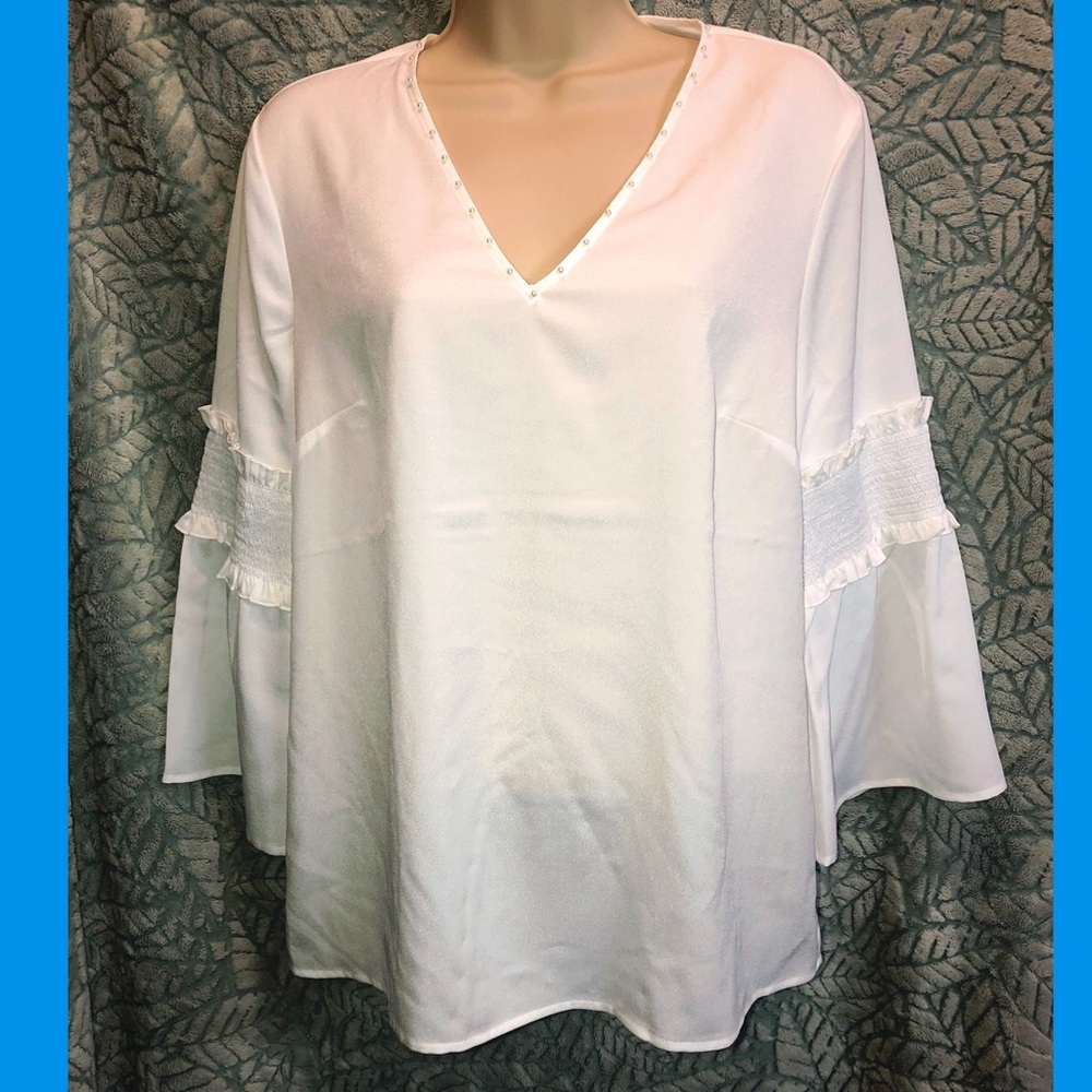 Karl Lagerfeld Blouse, NWT, White, size Medium
